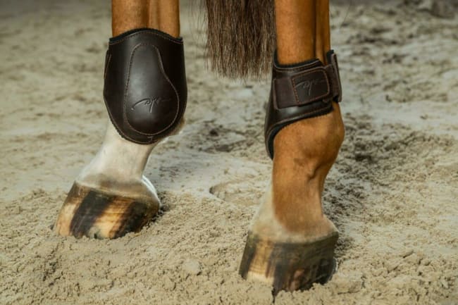 Dyon Leather Neoprene Back Boots With Velcro