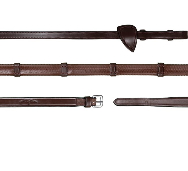 Dyon 13mm Rubber Reins With 7 Leather Loops New English Collection