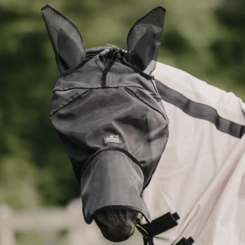 Kentucky Fly Mask Classic med ører og nese – fluemaske til hest