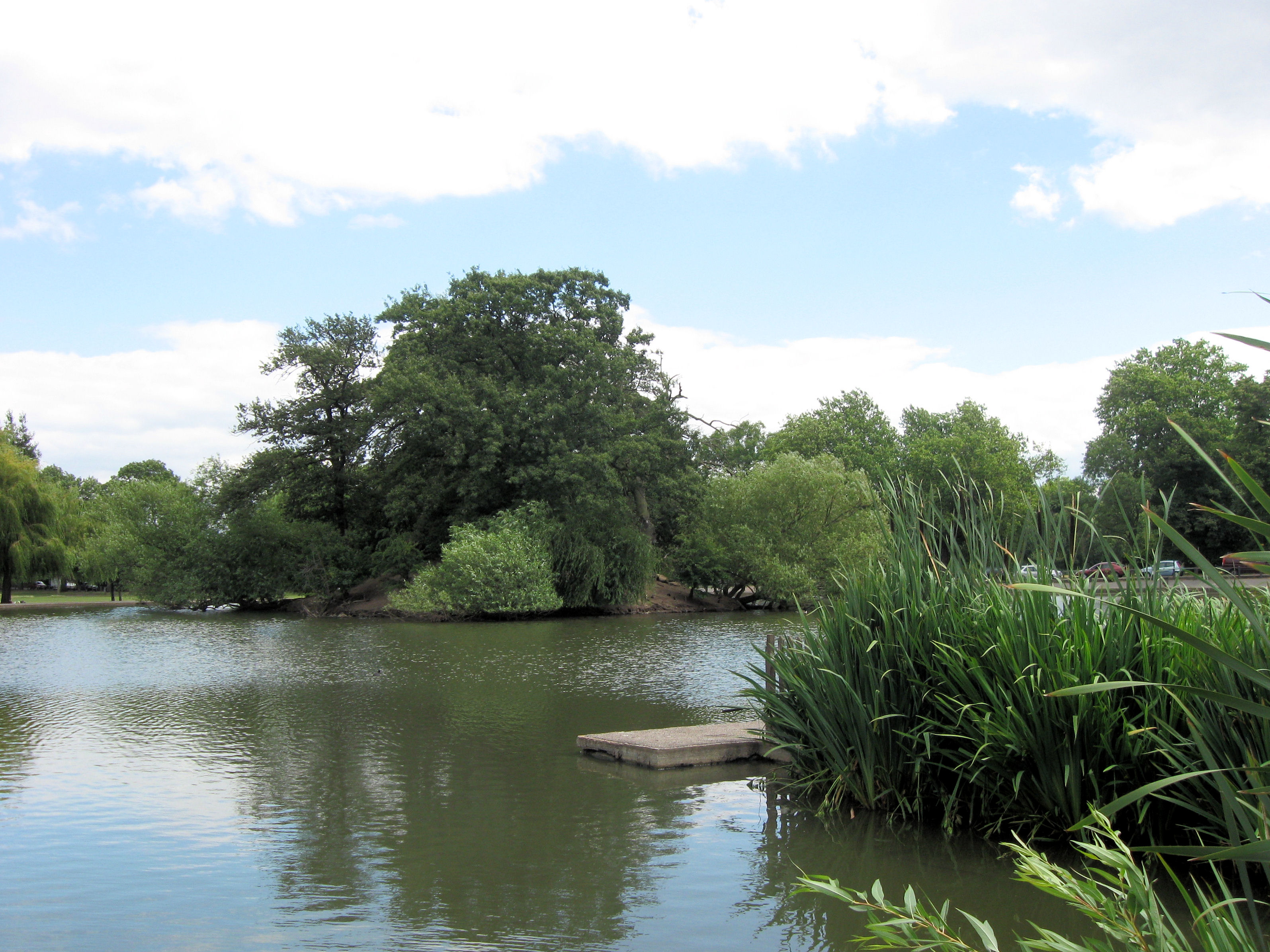 Mount Pond in Clapham Common, the likely site of Franklin's oil drop experiment.