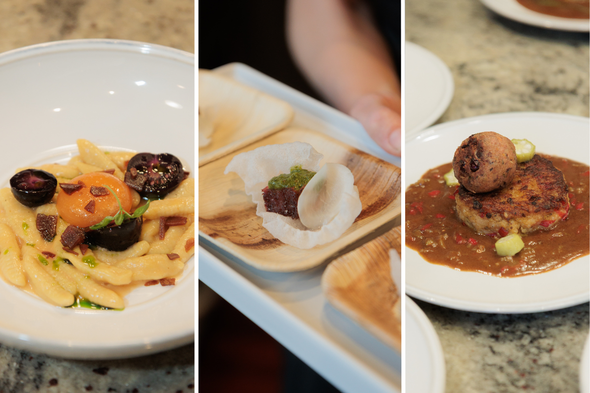 Three courses from the Green Americana dinner.
