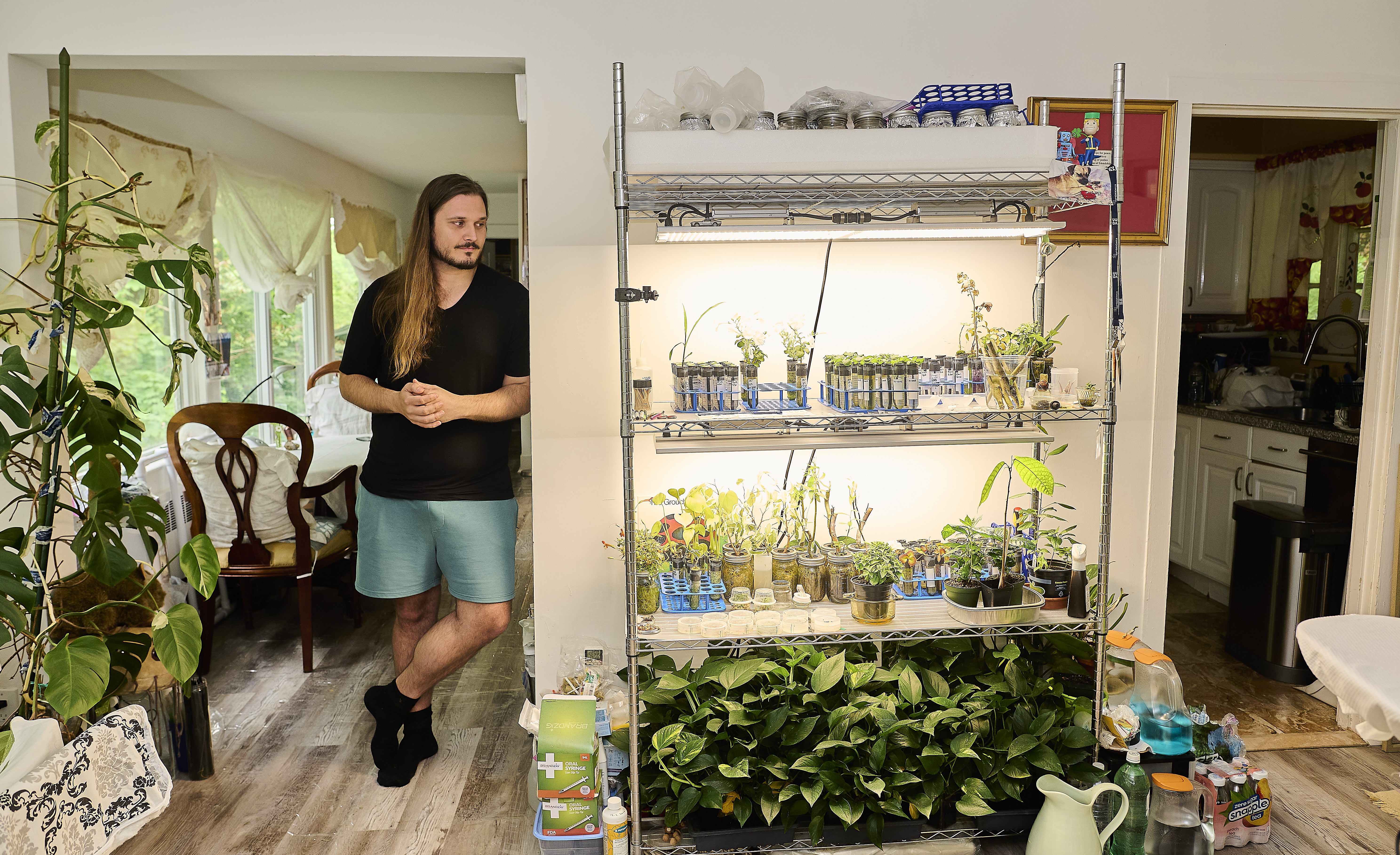 Sebastian Cocioba in his home laboratory.