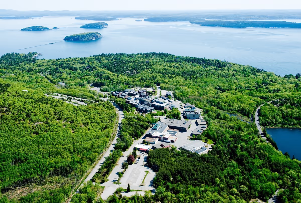 An aerial view of The Jackson Laboratory in Maine.