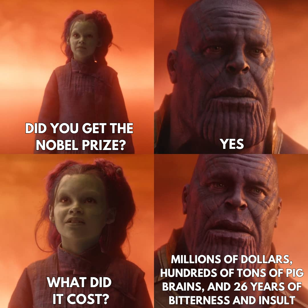 Illustration relating to the competitive dynamics of the Nobel Prize.