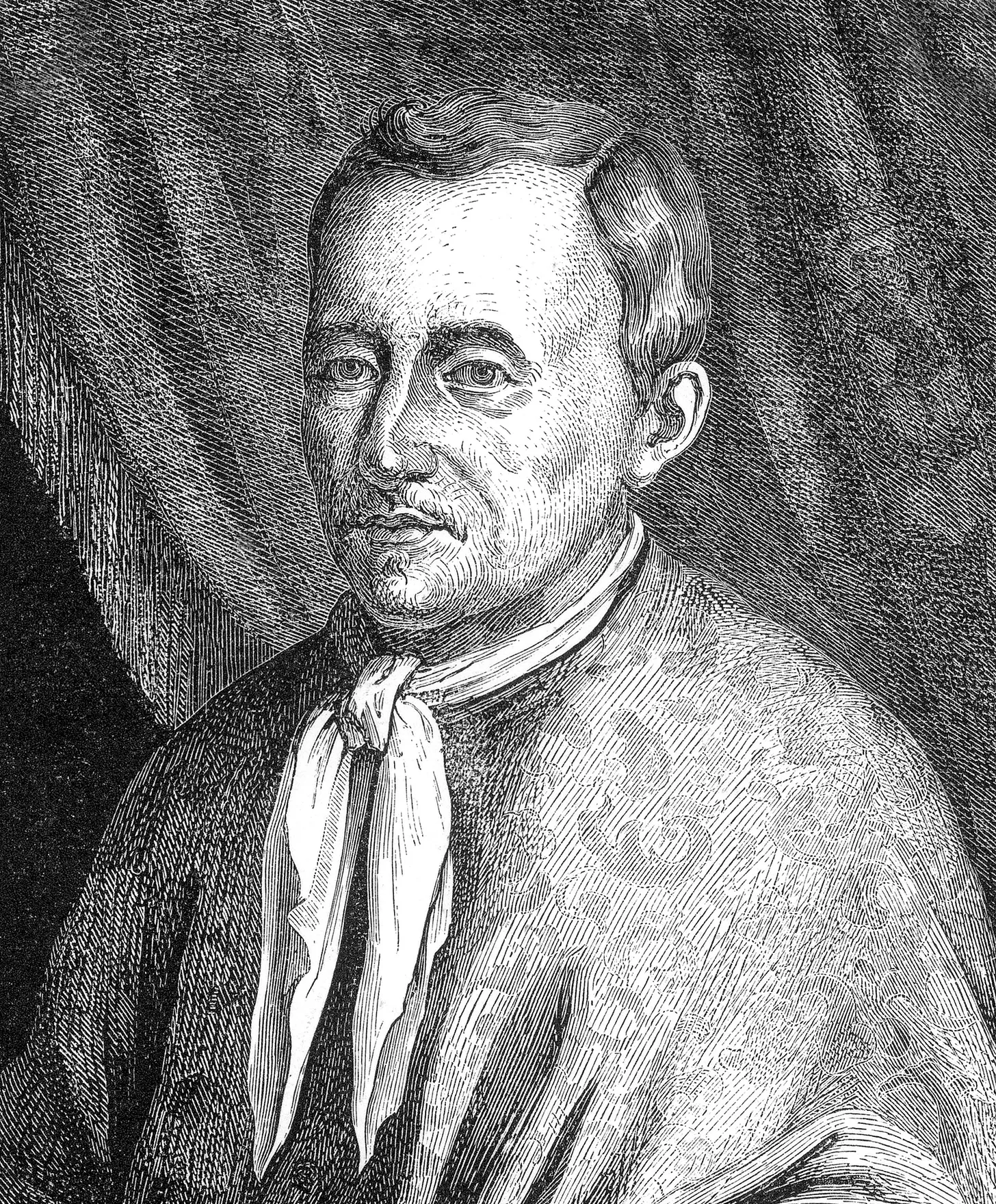 A portrait of a sour-looking Jan Baptist van Helmont.