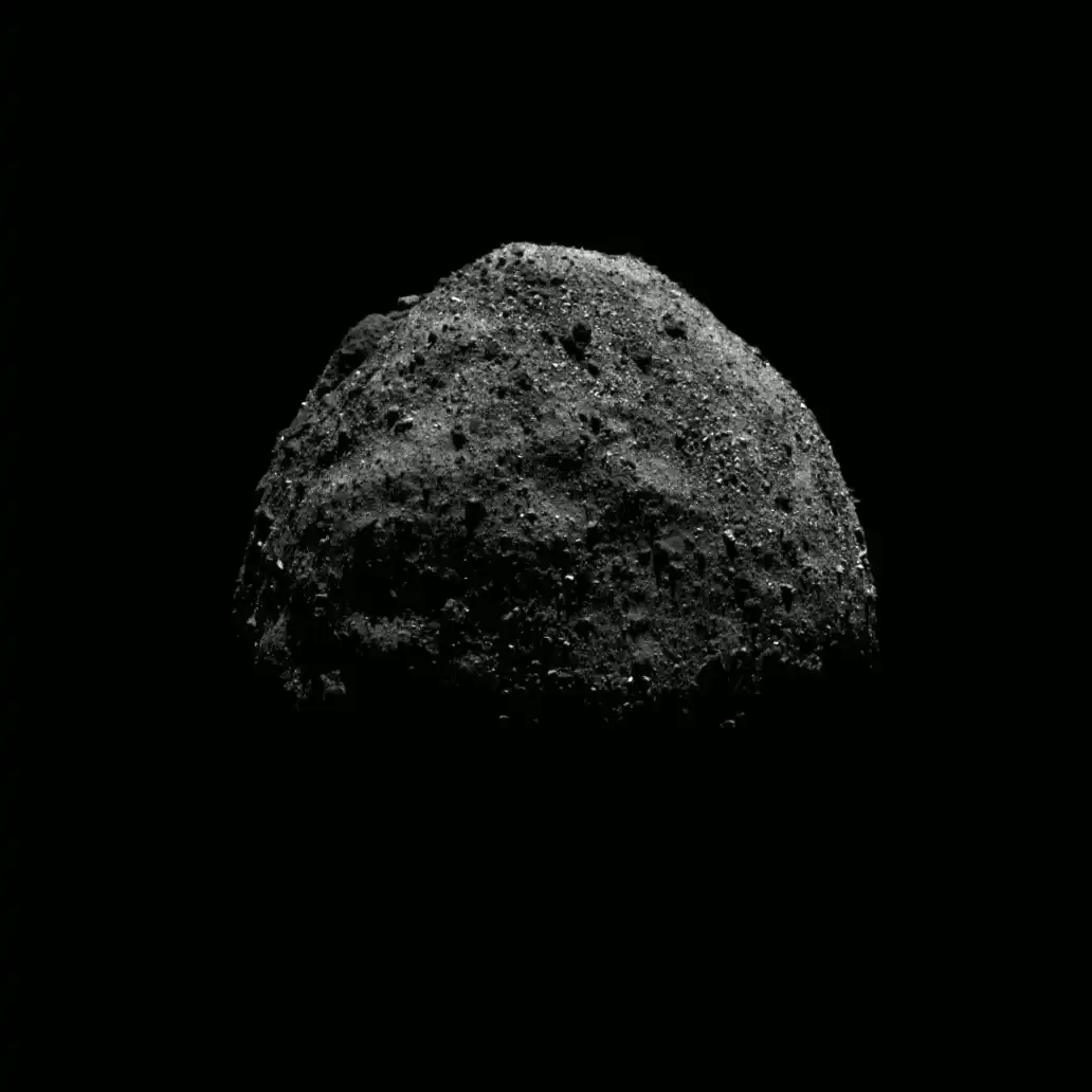 A flyover of Bennu’s north pole. Images collected by OSIRIS-REx.