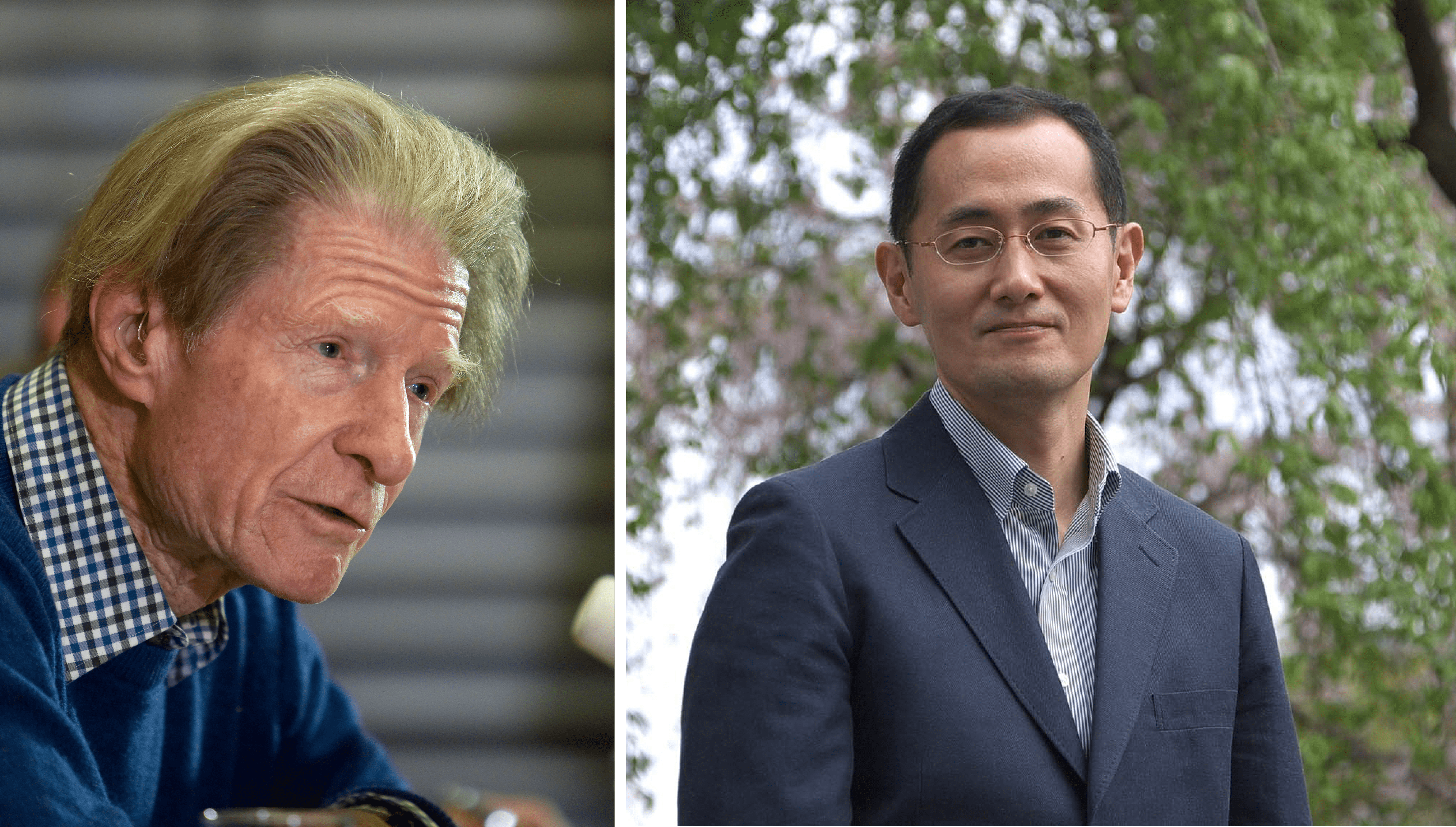 John Gurdon (left) and Shinya Yamanaka (right).