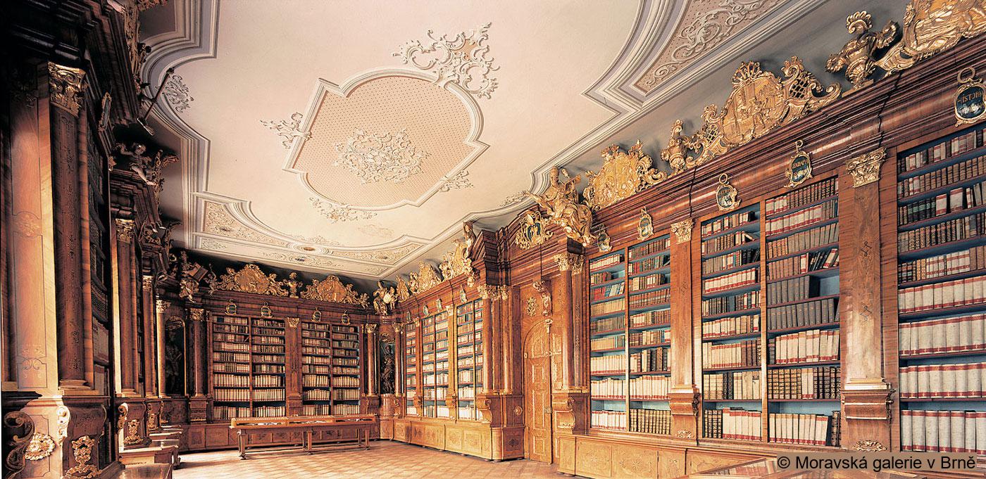 The library at the Monastery of St. Thomas in Brünn.