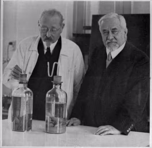 Camille Guérin and Albert Calmette at the Pasteur Institute.