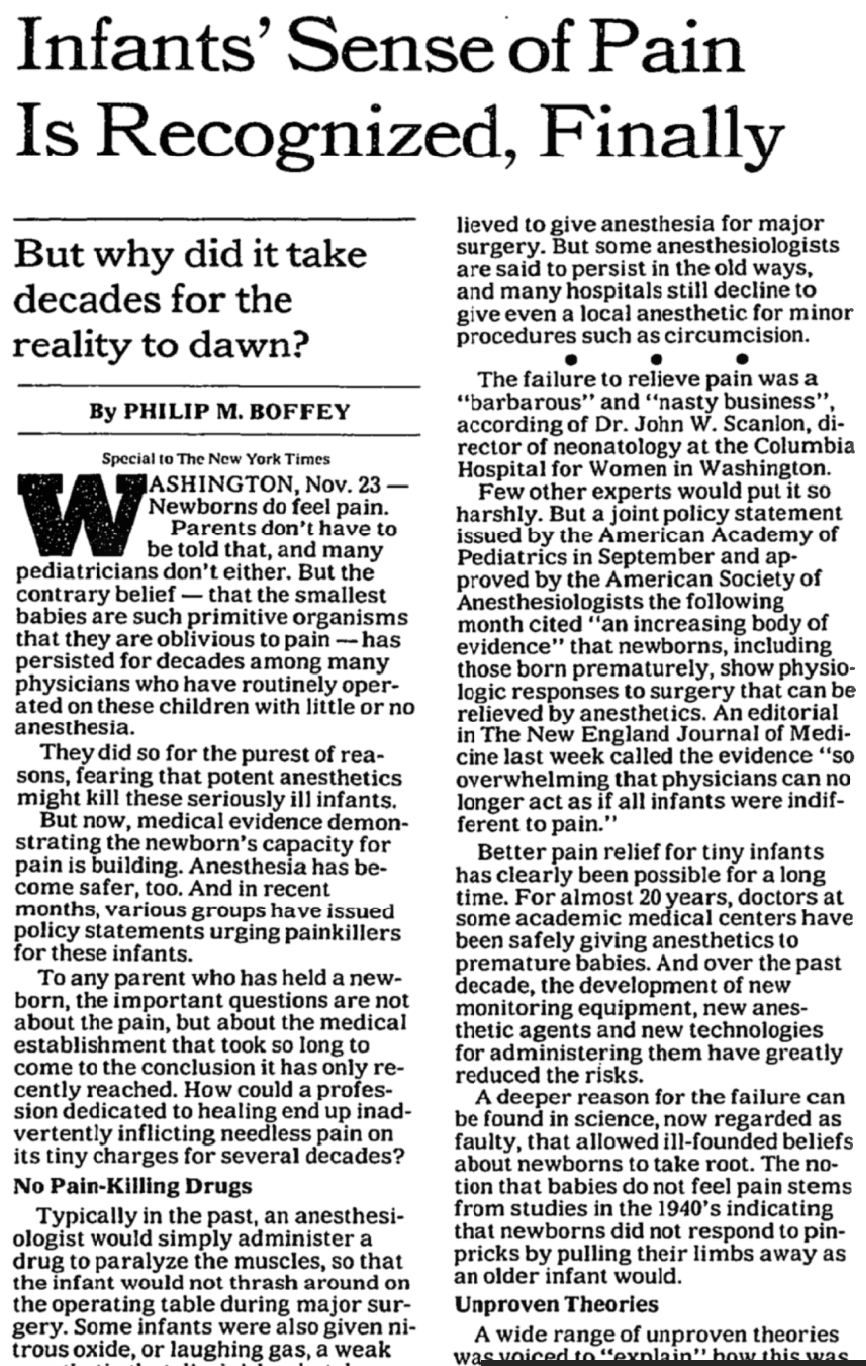 Clipping from a 1987 New York Times article