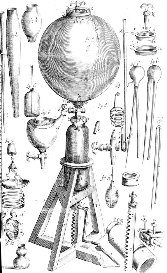 The pneumatic engine from Robert Boyle's 1660 work