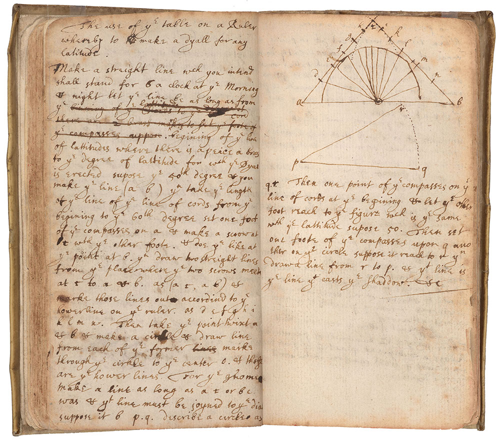 Newton’s notes on making a sundial