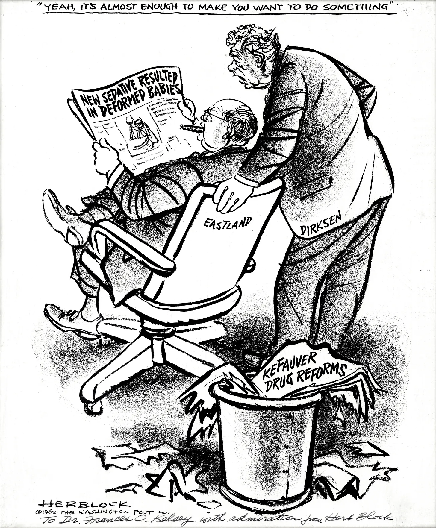 Washington Post cartoon by Herb Block, 1962.