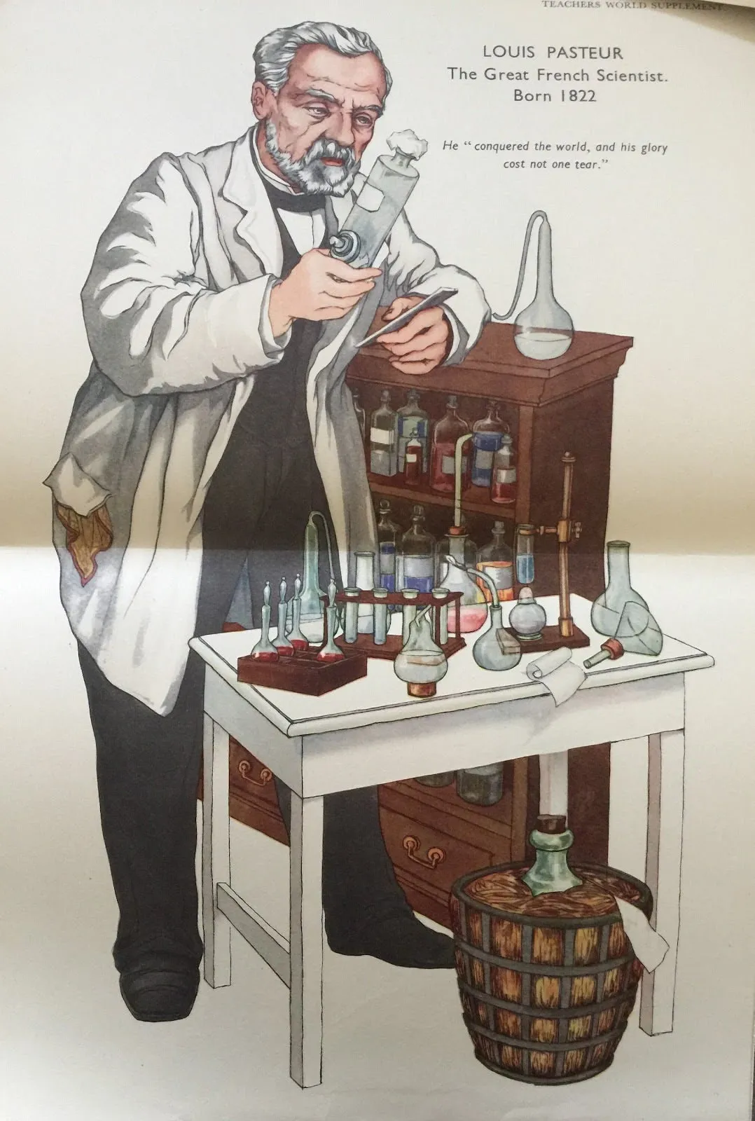 Lithograph of Louis Pasteur (ca. 1930s)