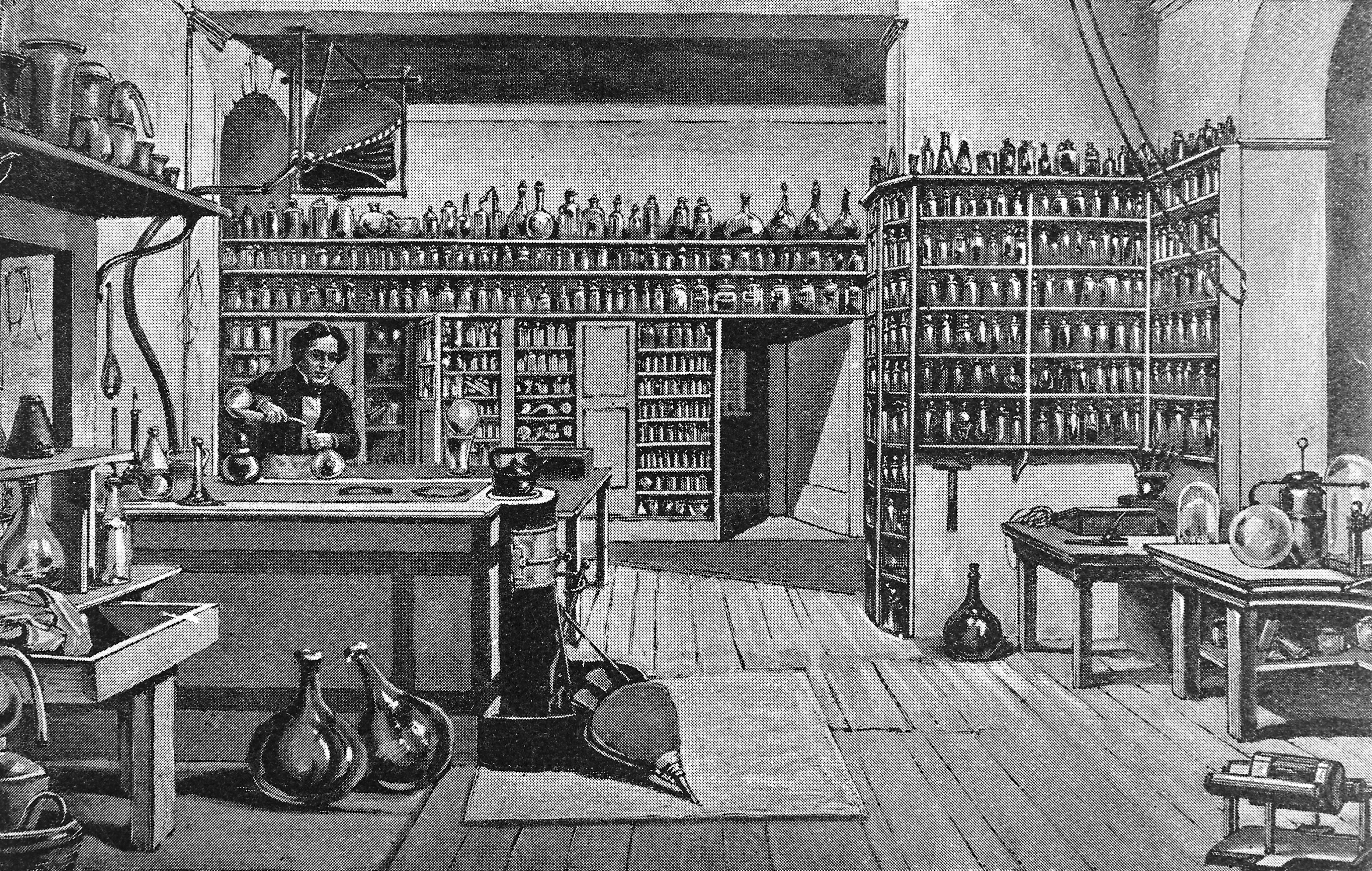Faraday in his laboratory at the Royal Institution
