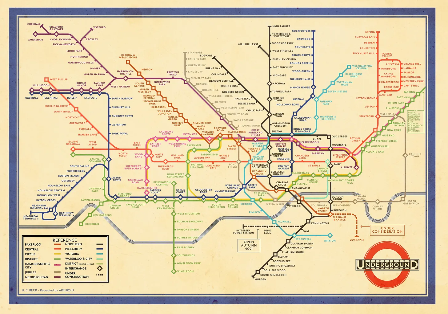 Harry Beck’s 1933 map of the London Underground.