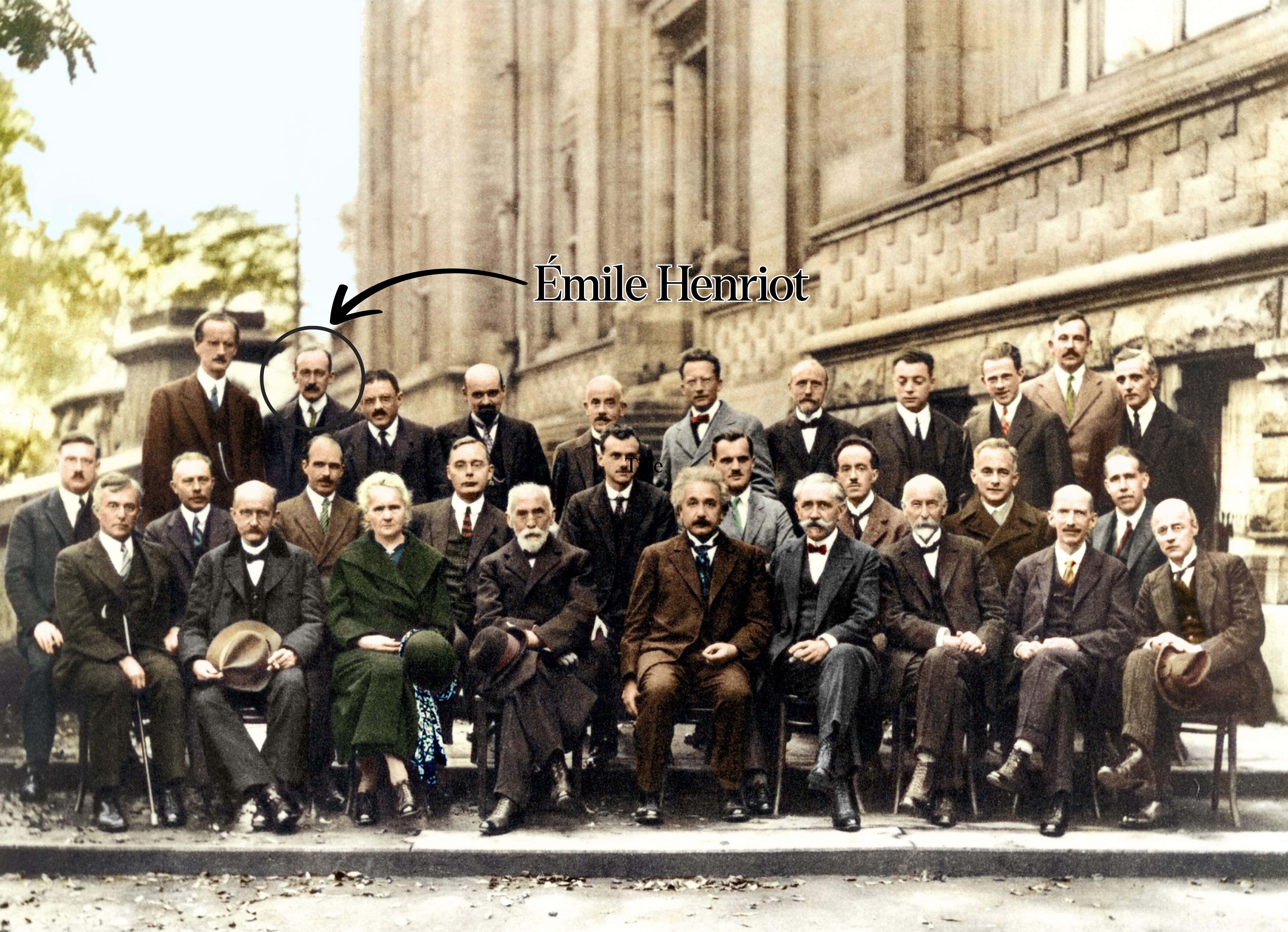 Émile Henriot photographed at the fifth Solvay Conference on Physics in 1927.