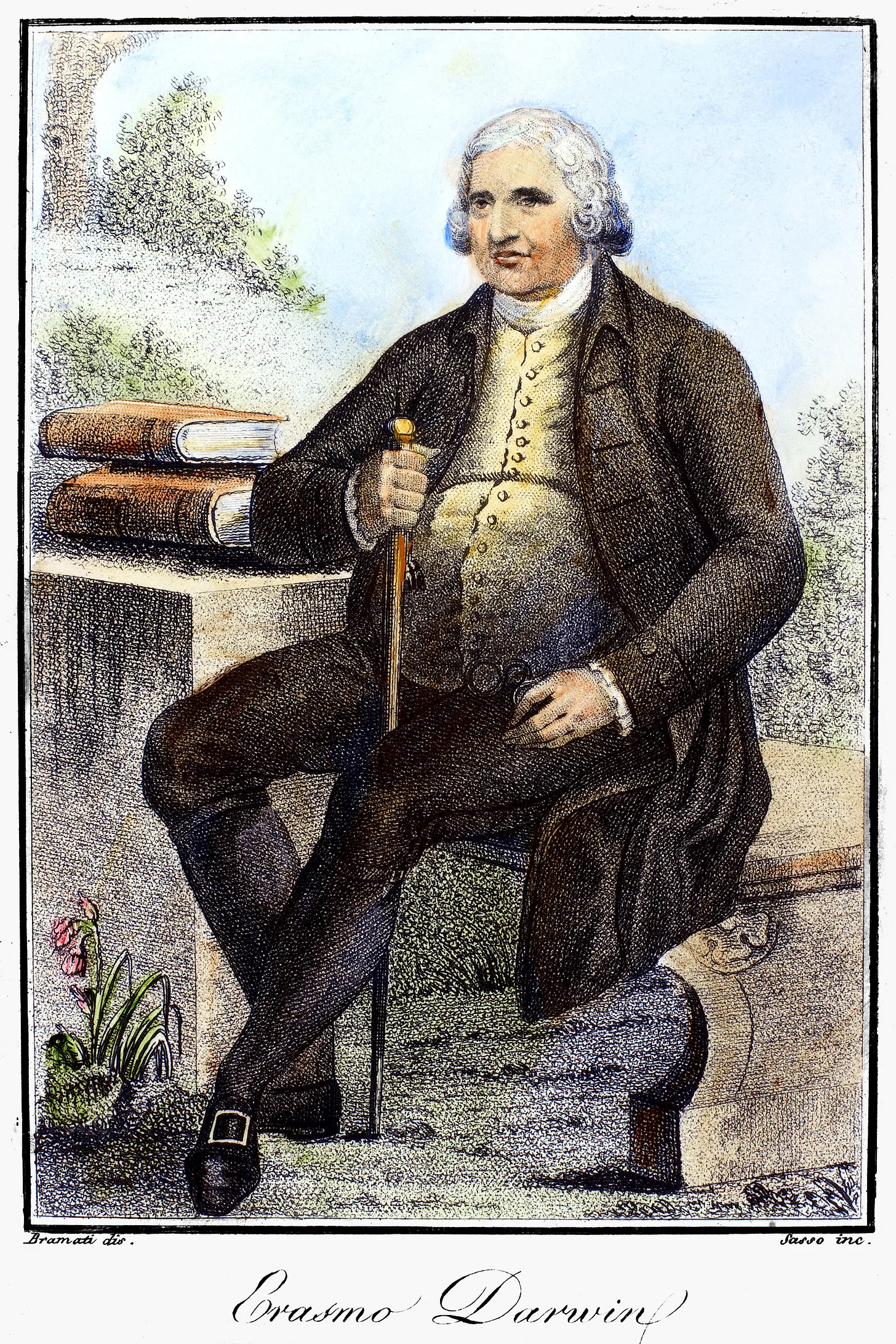 Erasmus Darwin, pictured shortly before his death in 1802.