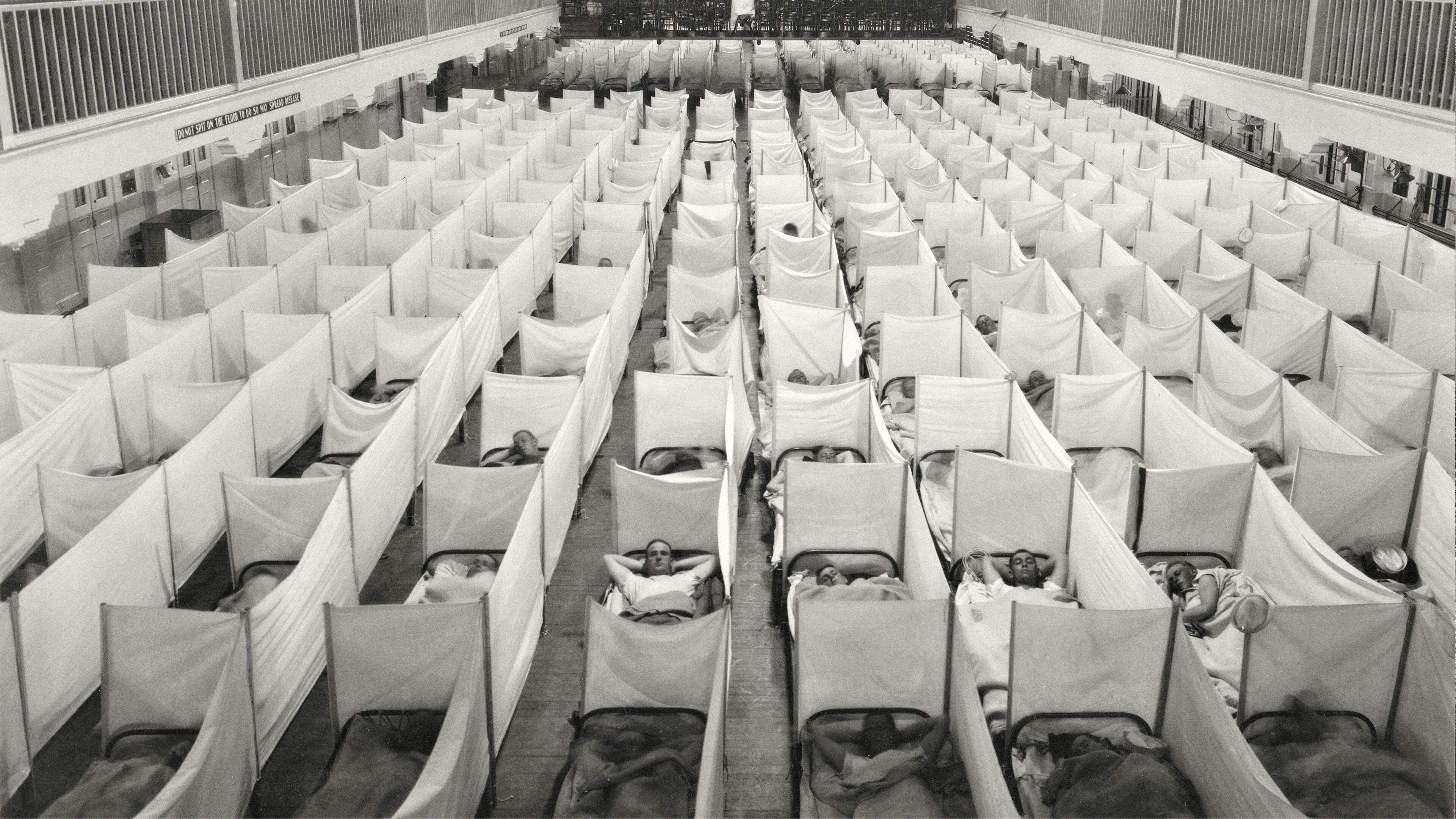 Soldiers separated at the United States Naval Base in San Francisco in 1918.