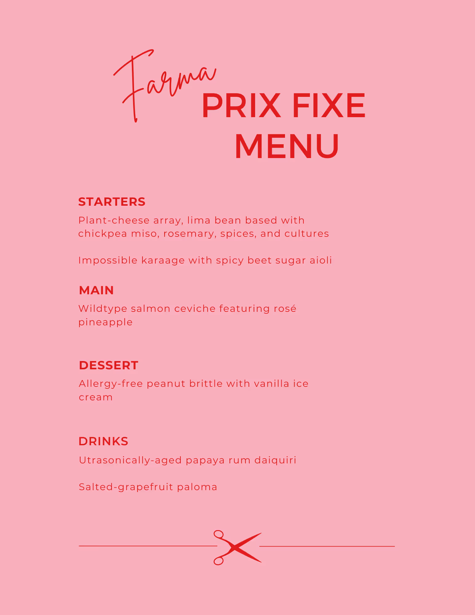 A citrus-forward tasting menu plated at Farma.