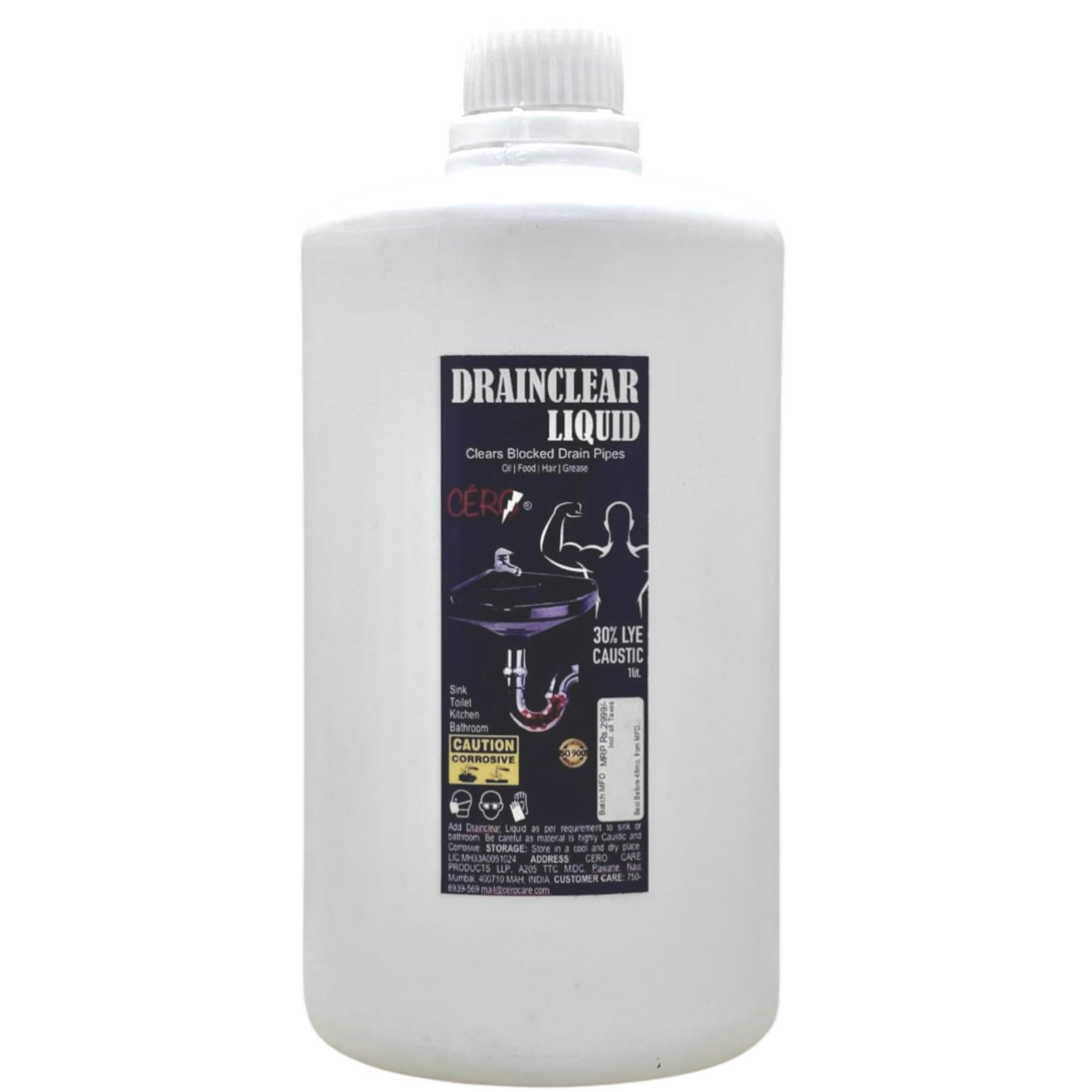 Industrial Grade Acid-Free Drain Cleaner Liquid (1 Litre)
