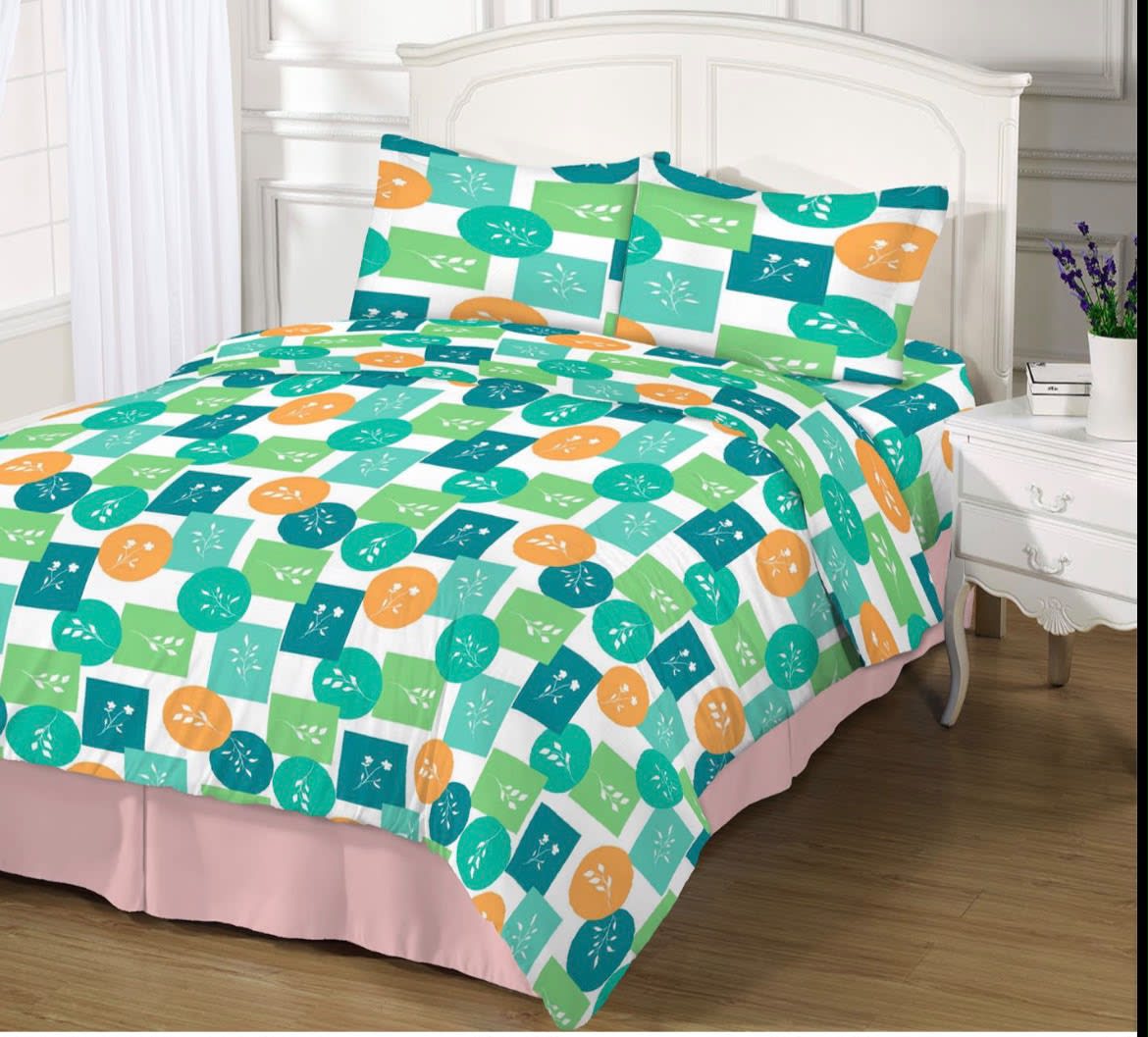 Sábanas Colores blanco geométrico para cama doble