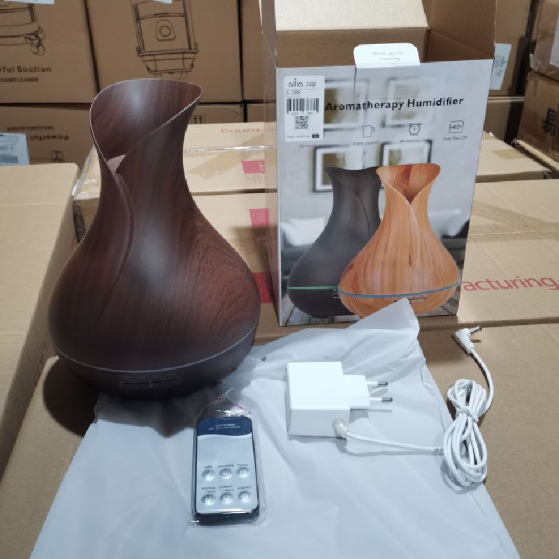 Humidificador ultrasónico de grano de madera superficial con control remoto 500ml — foto 5