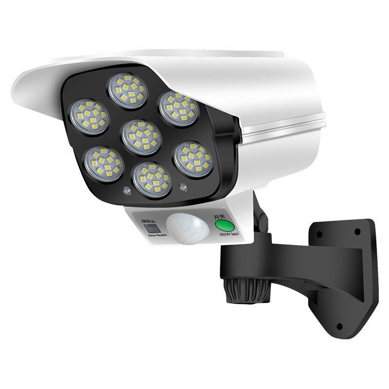 Foco Solar Simula Camara De Seguridad Sensor De Movimiento Color Blanco — foto 2