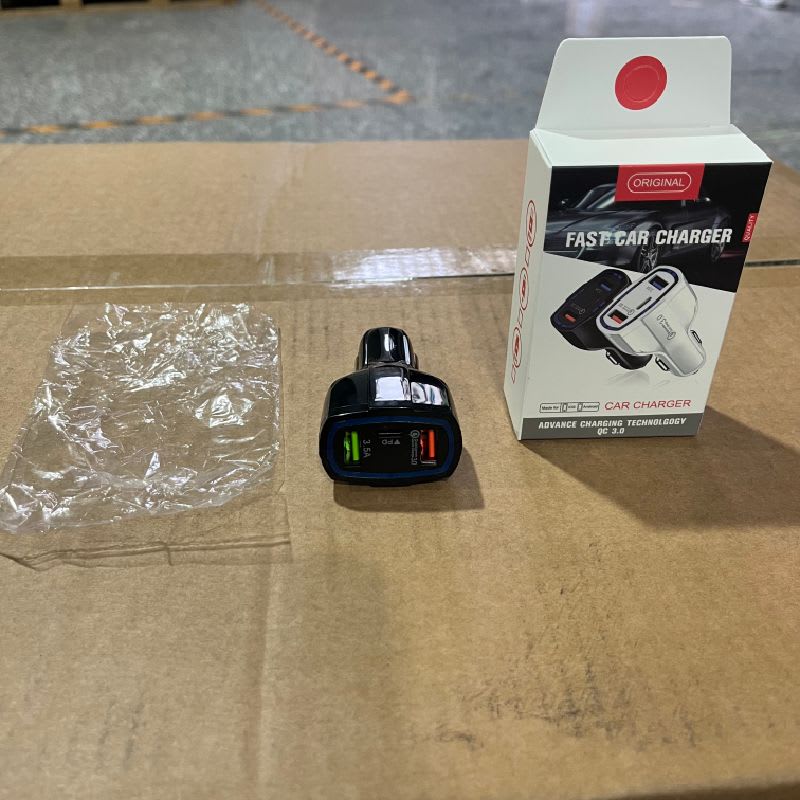 Cargador Rápido Auto Doble Usb Y Tipo C Qc3.0 Negro — foto 4