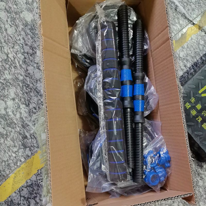 20Kg Mancuernas Ajustables Set De Total Fitnics 2en1 +barra Color Azu — foto 6