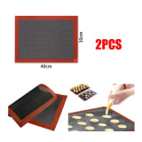 Pack 2 Lamina De Silicona Tapete Horno Microperforado 30x40cm. — miniatura 1