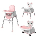 Rosa Silla De Bebé Comer Portátil Con Ruedas31 — miniatura 1