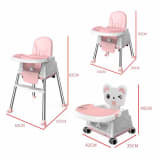 Rosa Silla De Bebé Comer Portátil Con Ruedas31 — miniatura 2
