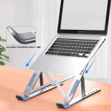 color plateado Soporte plegable de Acero carbono para notebook — miniatura 4