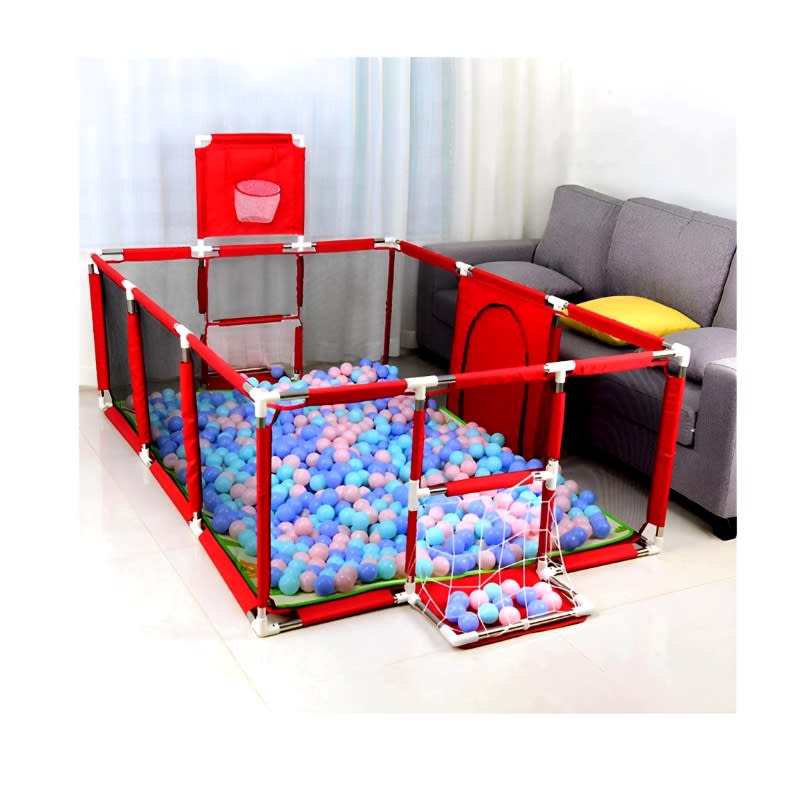 Corral infantil 1,8 m color rojo con arco y tablero 1.8 — foto 4
