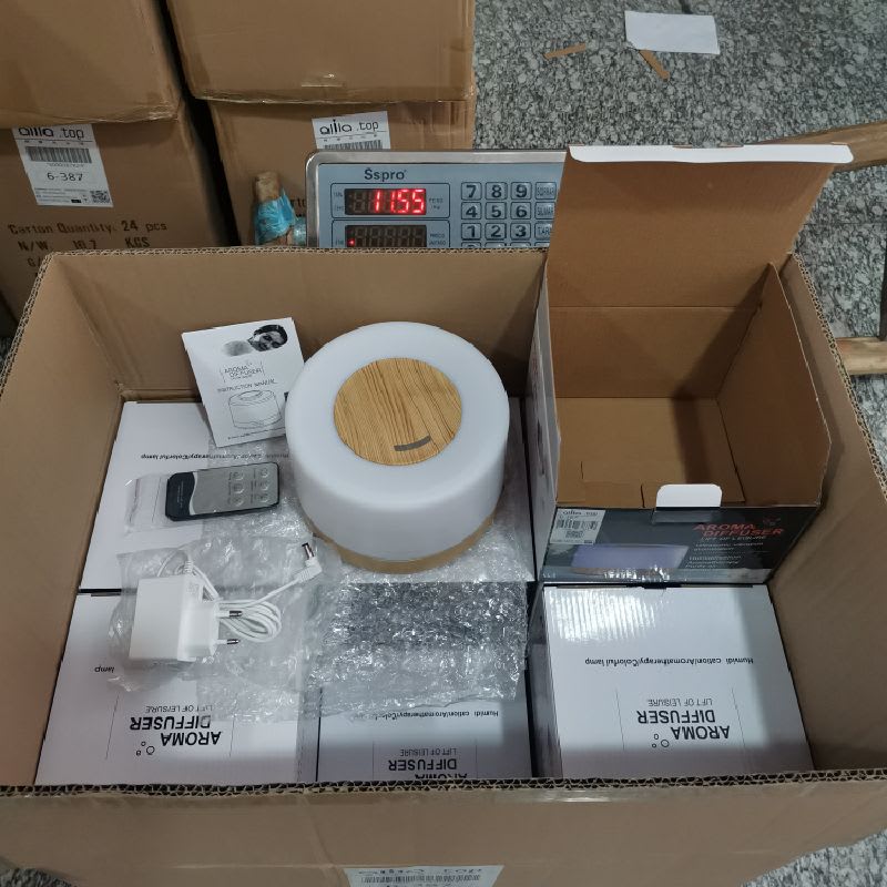 Humidificador con control remoto difusión ultrasónica aire 7LED luz de madera 700ML7 — foto 8