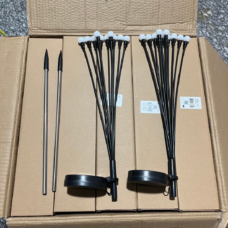 2 kits de luces solares for jardín, 10 led redondos Luz Cálida — foto 7