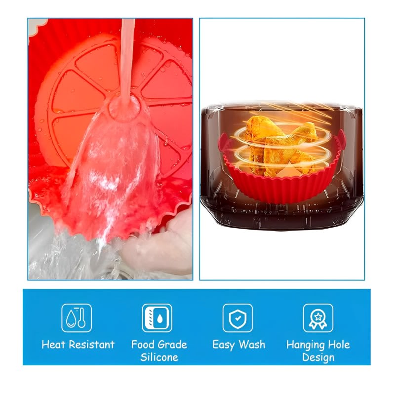 6 moldes de silicona reutilizables para fritura aérea rojo.6 — foto 4