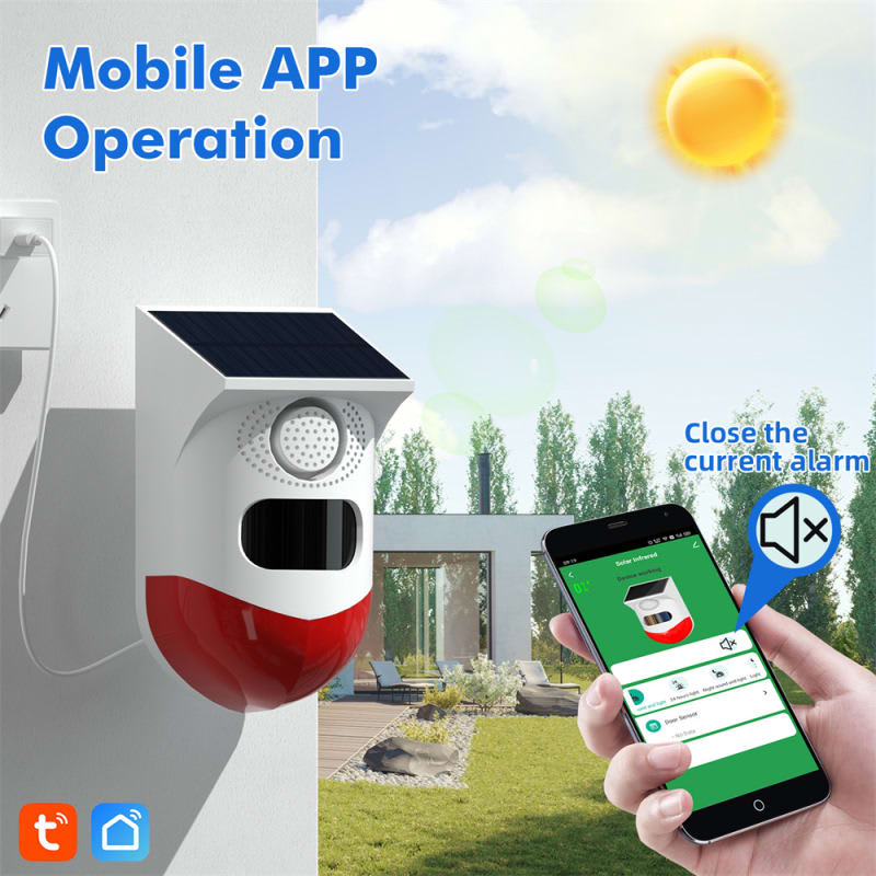 Solar Alarma Smart Wifi Con Sensor Movimiento 120db Usb — foto 1