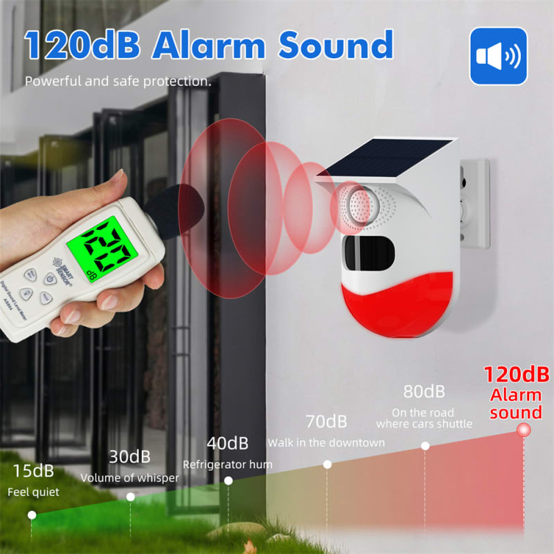 Solar Alarma Smart Wifi Con Sensor Movimiento 120db Usb — foto 4