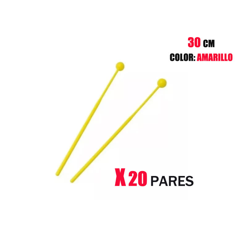 20pcs 30cm Baquetas de repuesto amarillas para metalófono o xilófono.20 — foto 1