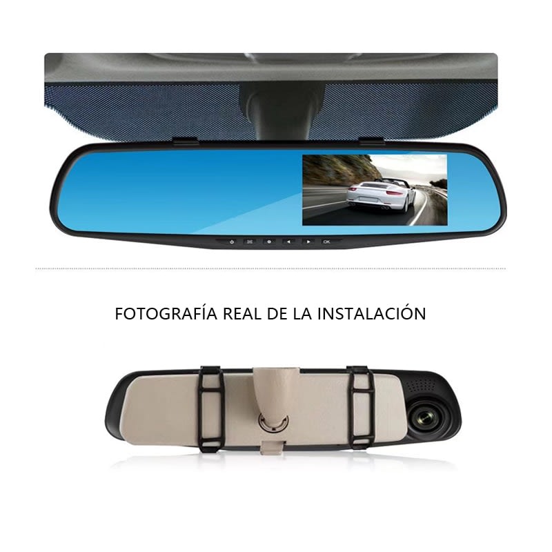 Espejo Carro Retrovisor Dvr Cámara D Reversa 4.3 PuLG 1080hd — foto 5