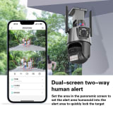 Cámara de Seguridad WiFi al aire libre de doble lente luz de alarma WiFi — miniatura 4