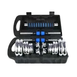 20kg Ajustables + Barra Unibles Overfit El hierro Mancuernas Crom — miniatura 3