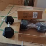 Mancuerna Hexagonal 7.5kg Acero Y Caucho Overfit Color Negro — miniatura 4