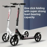 Patineta Plegable Blanca con Doble Freno y Plataforma Ancha y Gruesa — miniatura 8