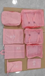Bolsas De Viaje 8 En 1 Bolsas Organizadoras De Viaje Maleta Rosa — miniatura 4