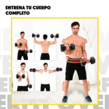 Mancuerna Hexagonal 5kg Par Set X2 Pesas Pvc 10kg Overfit Color Gris — miniatura 4
