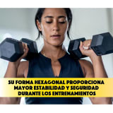 Mancuerna Hexagonal 5kg Par Set X2 Pesas Pvc 10kg Overfit Color Gris — miniatura 6