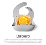 Gris Set de 8 cubiertos para bebés de silicona — miniatura 4